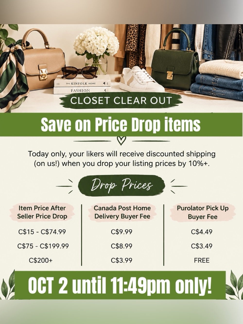 🙌 CLOSET CLEAR OUT - OCT 2 ONLY!